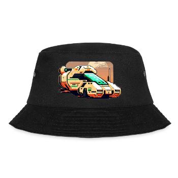 Futuristischer Transporter auf einem Planeten - Bucket Hat - Schwarz - Vorne - Lela (165cm)