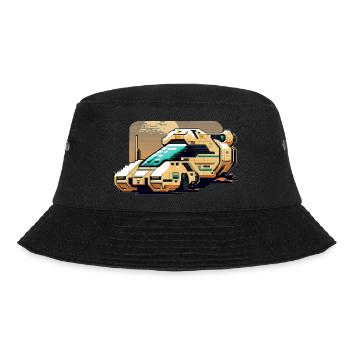 8 Bit Retro Transporter in retro Pixel Graphics - Bucket Hat - black - Front - Lela (165cm)