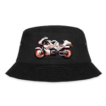 Motorcycle racing machine as 8 bit vector - Bucket Hat - black - Front - Lela (165cm)