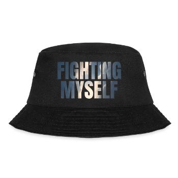 fighting myself Depression Geschenkidee - Bucket Hat - Schwarz - Vorne - Lela (165cm)