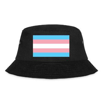 Transgender-Pride-Flagge - Bucket Hat - Schwarz - Vorne - Lela (165cm)