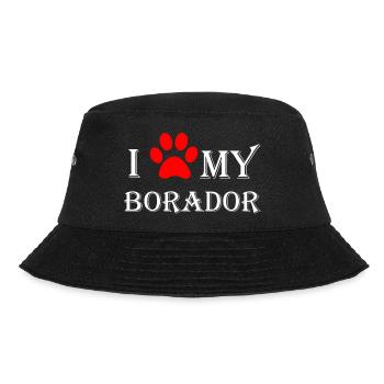 I love my Borador I Border Collie Labrador Mix - Bucket Hat - Schwarz - Vorne - Lela (165cm)