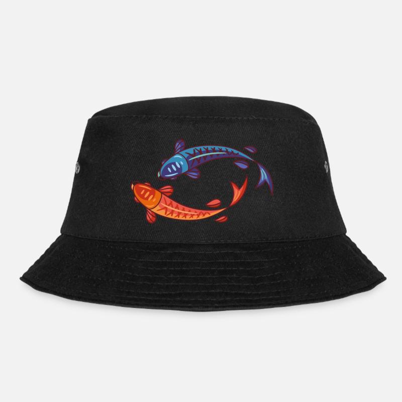 Meerestiere - Bucket Hat - Schwarz