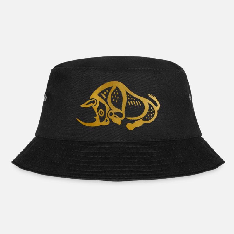 Glyphe "Nashorn" - Bucket Hat - Schwarz
