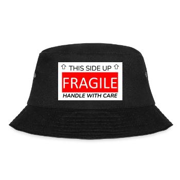 zerbrechlich - Bucket Hat - Schwarz - Vorne - Lela (165cm)