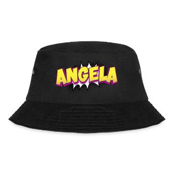 Angela Benutzerdefinierter Name Comic-Stil Pop-Art, - Bucket Hat - Schwarz - Vorne - Lela (165cm)