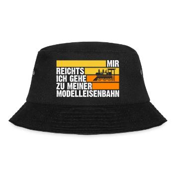 Eisenbahn Dampflok Eisenbahner Modelleisenbahn - Bucket Hat - Schwarz - Vorne - Lela (165cm)