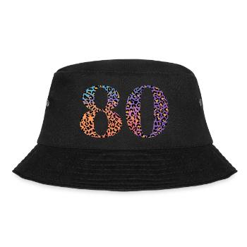 80th Birthday Leopard - Bucket Hat - black - Front - Lela (165cm)
