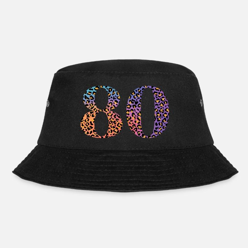 80th Birthday Leopard - Bucket Hat - black