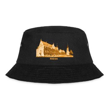 Riesa Rathaus Elbe Meißen Sachsen - Bucket Hat - Schwarz - Vorne - Lela (165cm)