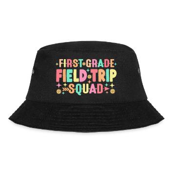 First Grade Field Trip Squad Teacher Students - Bucket Hat - black - Front - Lela (165cm)
