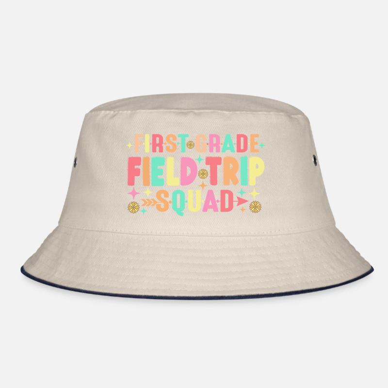 First Grade Field Trip Squad Teacher Students Bucket Hat