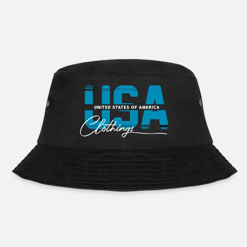 USA - Bucket Hat - Schwarz