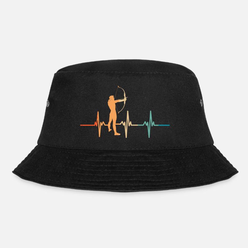 Herzschlag beim Bogenschießen - Bucket Hat - Schwarz
