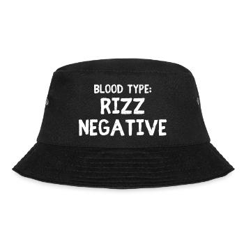 Blood Type: Rizz Negative - Humourous Slogan - Bucket Hat - black - Front - Lela (165cm)