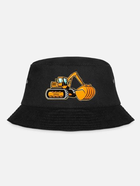 Large Crawler Excavator - Bucket Hat - black