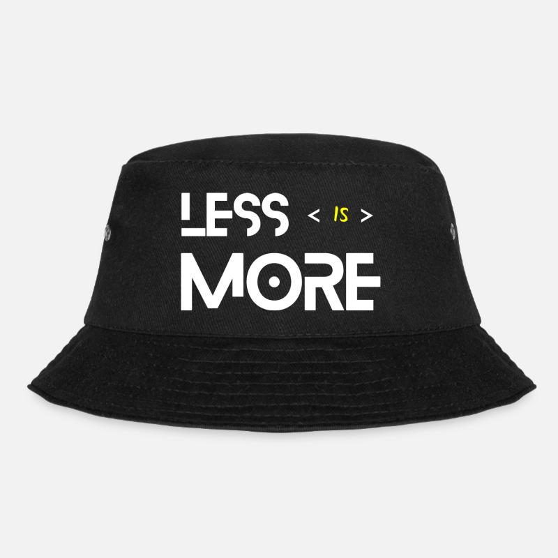 Less Is More White - Bucket Hat - black