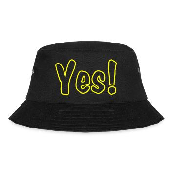Yes Yellow - Bucket Hat - Schwarz - Vorne - Lela (165cm)