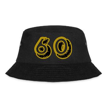 60. 60 JAHRE. 60-JÄHRIGES JUBILÄUM. 60. GEBURTSTAG. - Bucket Hat - Schwarz - Vorne