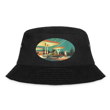 Benzinbrüder Tankstelle - Bucket Hat - Schwarz - Vorne - Lela (165cm)