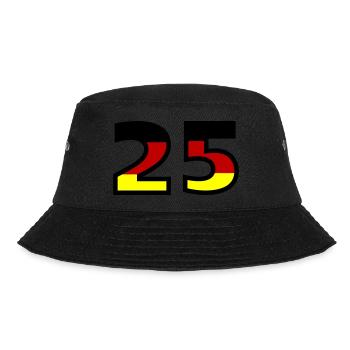 25 Zahl Deutschland Trikot - Bucket Hat - Schwarz - Vorne - Lela (165cm)