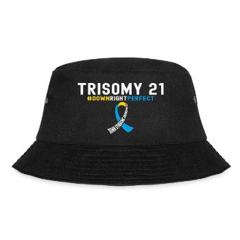 Down-Syndrom-Bewusstseinsband - DownRightPerfect - Bucket Hat - Schwarz - Vorne - Lela (165cm)