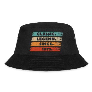 51. Jubiläum 1973 - Legende seit Vintage Ret - Bucket Hat - Schwarz - Vorne - Lela (165cm)