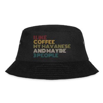 Coffee Lovers havanese Dog Owner Funny Quote Vinta - Bucket Hat - black - Front - Lela (165cm)