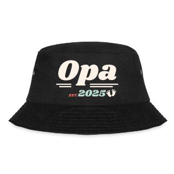 Opa Est 2025 Ich werde Großvater Retro Style - Bucket Hat - Schwarz - Vorne - Lela (165cm)