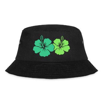 Hibiscus Flower - Bucket Hat - black - Front - Lela (165cm)