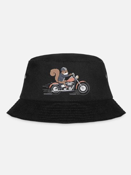 Eichhörnchenfahrer auf dem Fahrrad - Bucket Hat - Schwarz