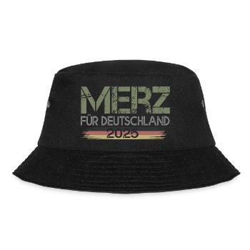 Merz für Deutschland 2025 - Bucket Hat - Schwarz - Vorne - Lela (165cm)