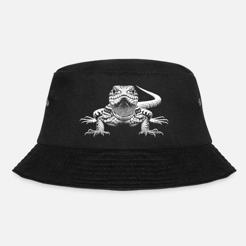 Eidechse - Bucket Hat - Schwarz