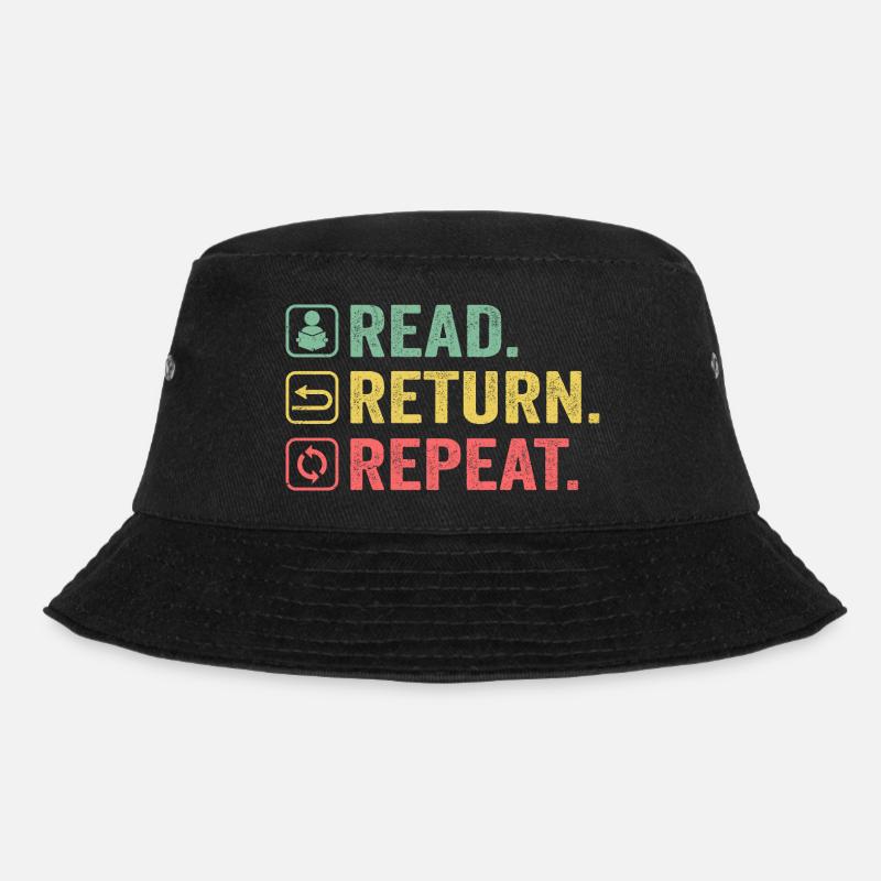 Read, Return, Repeat, Book Lover - Bucket Hat - black