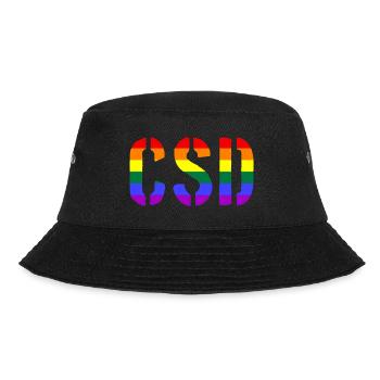 CSD - Christopher Street Day - Gay - Lesbian - Bucket Hat - Schwarz - Vorne - Lela (165cm)