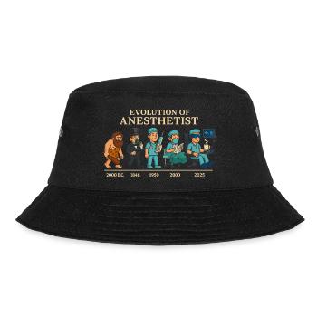 Evolution der Anästhesisten - Bucket Hat - Schwarz - Vorne - Lela (165cm)