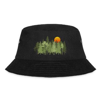 Wald Natur Bäume Wildnis Outdoor Wandern - Bucket Hat - Schwarz - Vorne - Lela (165cm)