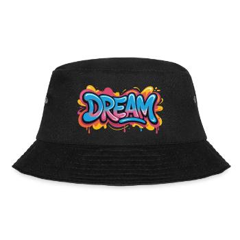 DREAM Graffiti Design voller Farbe und Motivation - Bucket Hat - Schwarz - Vorne - Lela (165cm)