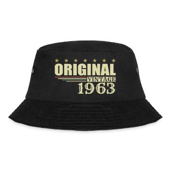 1963 Geburtstag 1963 - Bucket Hat - Schwarz - Vorne - Lela (165cm)