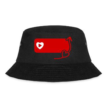 Lovely YouTube Inspired Subscribe Flat Icon - Bucket Hat - black - Front - Lela (165cm)
