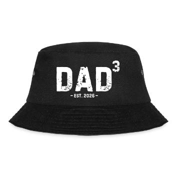 Dad Cubed Est 2026 Third Time Dad of Three Kids - Bucket Hat - black - Front - Lela (165cm)
