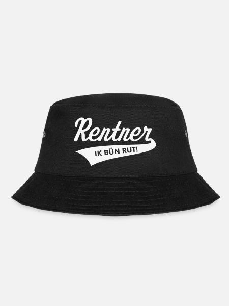 Rentner – Ik Bün Rut! (Plattdeutsch / White) - Bucket Hat - Schwarz