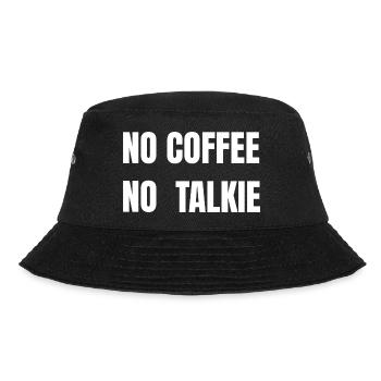 No Coffee No Talkie White Text Tee - Bucket Hat - black - Front - Lela (165cm)