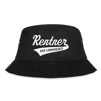 Rentner Auf Lebenszeit (Rente / Ruhestand / White) - Bucket Hat - Schwarz - Vorne - Lela (165cm)