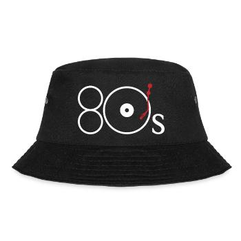 Retro Turntable Tonearm Minimalist Red DJ Gear Art - Bucket Hat - black - Front - Lela (165cm)