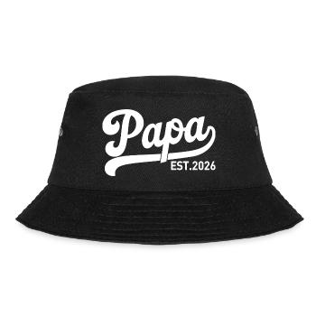 Papa 2026 Werdender Papa 2026 - Bucket Hat - Schwarz - Vorne - Lela (165cm)