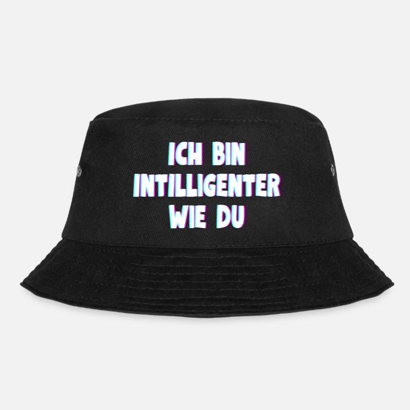 Ich bin intelligenter wie du - Bucket Hat - Schwarz