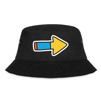 Comic Pfeil Richtung Rechts - Bucket Hat - Schwarz - Vorne - Lela (165cm)