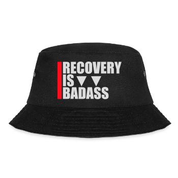 Recovery Is Badass Motivational Recovery Quote Logo - Bucket Hat - black - Front - Lela (165cm)