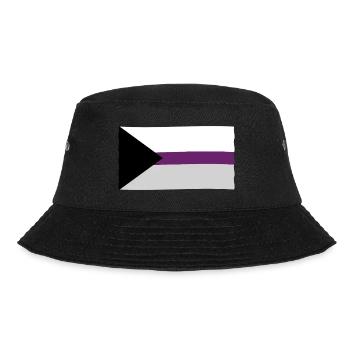 Demisexuelle Pride Flagge - Bucket Hat - Schwarz - Vorne - Lela (165cm)